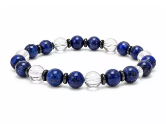 Bransoletka z Kryształu Górskiego i Lapis Lazuli AA koraliki 8mm