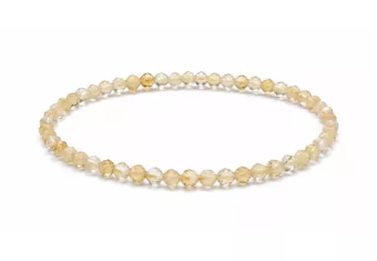 Bransoletka z Naturalnego Fasetowanego Cytrynu Klasy AA – Koraliki 3 mm