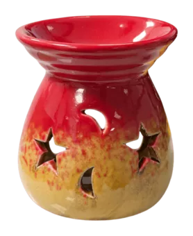 Ceramiczny palnik olejowy w kolorze czerwonym gradientowym 8,5 cm