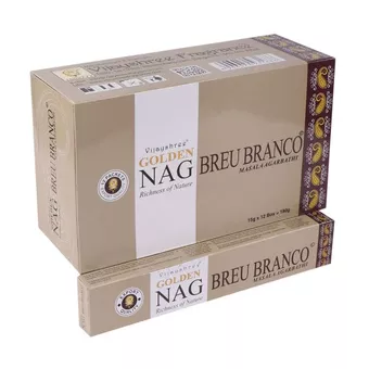Kadzidełka Vijayshree Golden Nag Breu Branco 15g