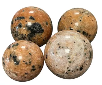 4 polerowane pomarańczowe kulki kalcytu 1.852 kg