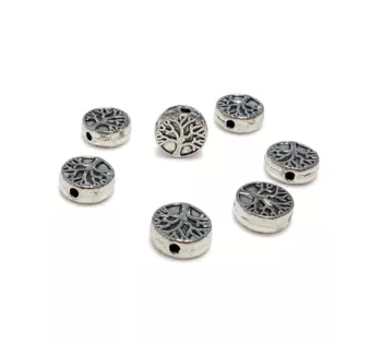 Okrągłe Przekładki ze Stali Nierdzewnej Drzewo Życia 9mm x50