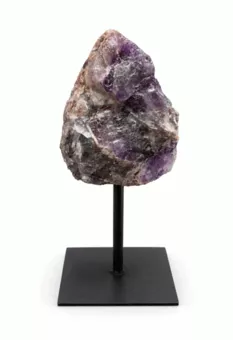Surowy Ametyst na Czarnym Metalowym Stojaku 17-20 cm