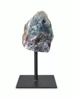 Surowy Wielobarwny Fluoryt A na Czarnym Metalowym Stojaku 17-20 cm 500-1100 g