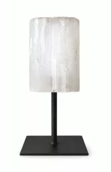 Surowy Selenit A na Czarnym Metalowym Stojaku 17-20 cm 500-800 g
