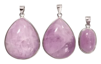 Zawieszka ze srebra 925 Kunzite AA+ 3 sztuki 21,28g