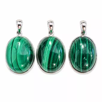 Wisiorek Srebro 925 Malachit AAA 3 sztuki 11,13g