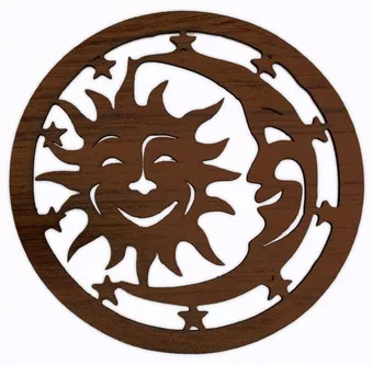 Magnetyczny drewniany znak słońca i księżyca, 18 cm, do HMD999
