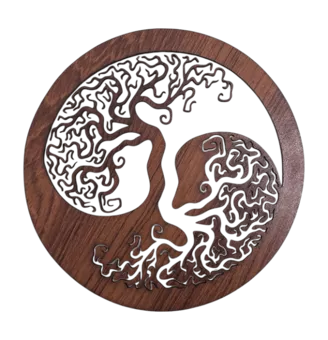 Magnetyczny drewniany znak Drzewo Życia Ying Yang 18 cm do HMD999