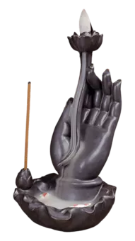Fontanna z kadzidełkiem Backflow Budda w kształcie dłoni - Koi Fish 17 cm