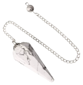 Stożkowe wahadło Howlite z 6 ścianami