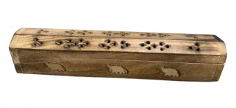Pudełko na kadzidełka z drewna paprykowego Słoń 30cm x2