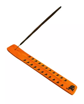Drewniany stojak na kadzidełka Mango Ski Orange and Elephant 26cm x10