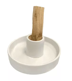 Biały ceramiczny uchwyt na kadzidełko do Palo Santo 10,50 cm