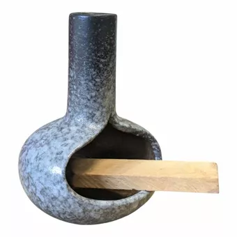 Czarny ceramiczny palnik fumigacyjny z białymi kloszami
