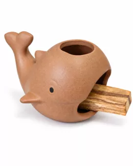Ceramiczny kadzielniczka w kształcie wieloryba 7,5 cm