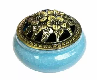 Niebieski ceramiczny uchwyt na kadzidełko 10cm