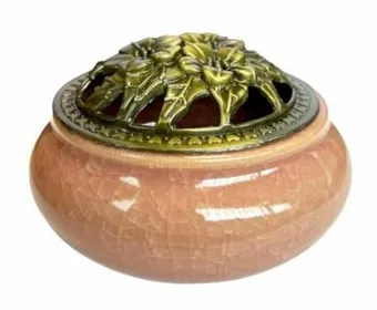 Ceramiczny uchwyt na kadzidełko w kolorze brzoskwiniowym 10 cm