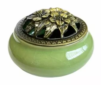 Zielony ceramiczny uchwyt na kadzidełko 10cm