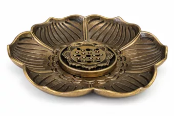 Metalowy uchwyt na kadzidełko Lotus 8.5 cm