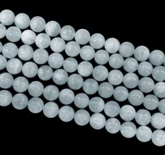 Koraliki z akwamarynu AA 10mm na drucie 40cm