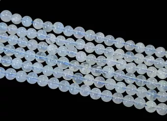 Sznur Okrągłych Koralików z Akwamarynu A 4-5mm
