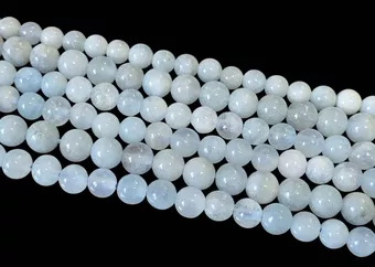 Okrągłe Perły na Nitce Akwamaryn A 5–6 mm
