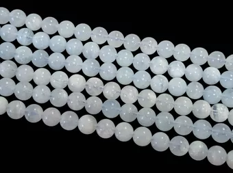 Sznur Okrągłych Koralików z Akwamarynu AA 6-7mm