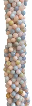 Beryls Aquamarine & Morganite A koraliki o średnicy 6-7mm na drucie 40cm