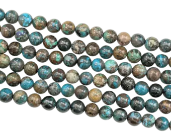 Chryzokola z Kongo AA 6mm na drucie 40cm