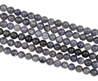 Koraliki kordierytowe Lolite A o średnicy 5-6 mm na drucie 40 cm