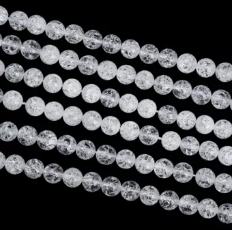 Koraliki Rock Crystal Crack A o średnicy 6mm na drucie 40cm