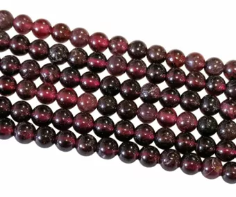 Sznur Okrągłych Koralików Granatu Czerwonego A 4 mm