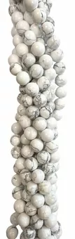 Sznur Okrągłych Koralików z Howlitu A 10mm