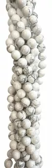 Sznur Okrągłych Koralików z Howlitu A 4 mm