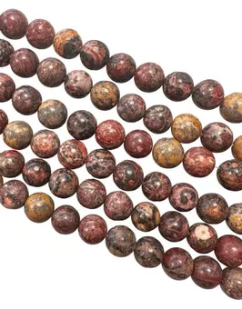 Sznur Okrągłych Koralików z Jaspisu Leopardziego A 8mm