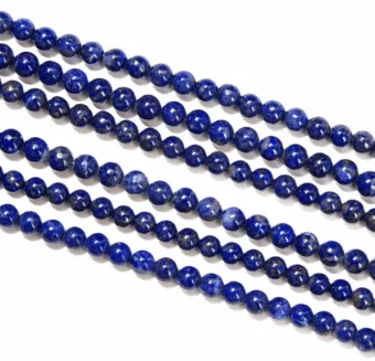 Sznur Okrągłych Koralików z Lapis Lazuli A 4 mm