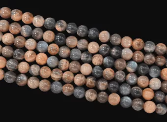 Koraliki Black Moonstone Mix AA 6mm na sznurku 40cm