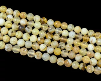 Koraliki żółte Opal A 6mm na drucie 40cm