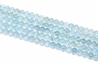 Okrągłe Perły na Nitce Topaz Błękitny AAA 6,5 mm