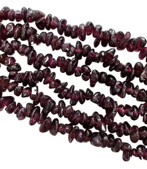 Czerwony Granat A kawałki 3-8mm na drucie o długości 80cm
