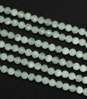 Nić Okrągłych Fasetowanych Koralików Jadeit Chiński A 3 mm