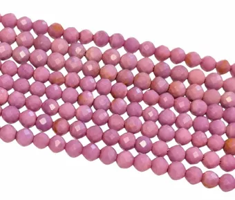Koraliki Lepidolite Mica Mauve Faceted AA 3 mm na drucie 40 cm