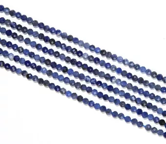 Fasetowane koraliki Sodalit AA 3mm na drucie 40cm