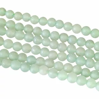 Koraliki matowe Green Aventurine A o średnicy 4 mm na sznurku 40 cm