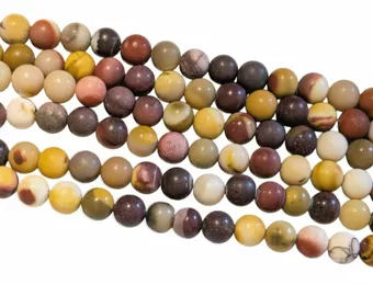 Mokaite Jaspis Z matowymi koralikami 6mm na drucie 40cm