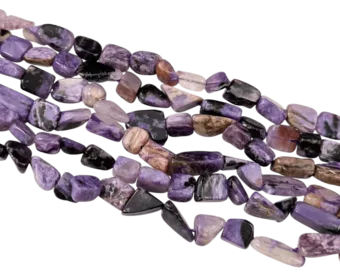 Charoite AA Kamienie szlifowane na drucie 6-15mm 40cm