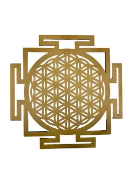 Drewniana tabliczka Kwiat Życia Sri Yantra 20cm