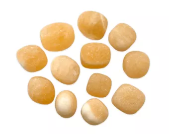 Matowy pomarańczowy kalcyt A kamienie szlifowane 250g