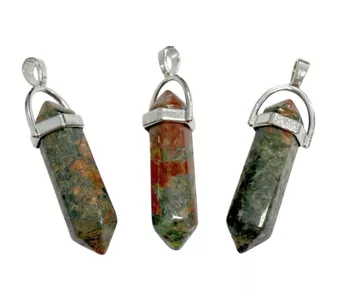 Wisiorek metalowy Unakite Point AB 42mm x3